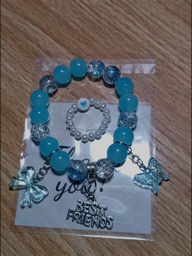 Best friend bracelet set 💙 Tag your bestie. Handmade by NAZA. #charmedbynaza #beadedbracelets #smallbusinessowner #fyp #bestfriend