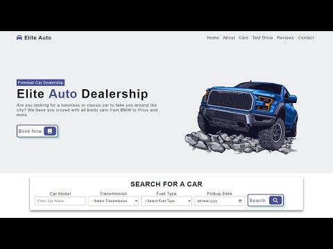 Responsive Car Rental Website Using Only HTML And CSS | Pure HTML & CSS
