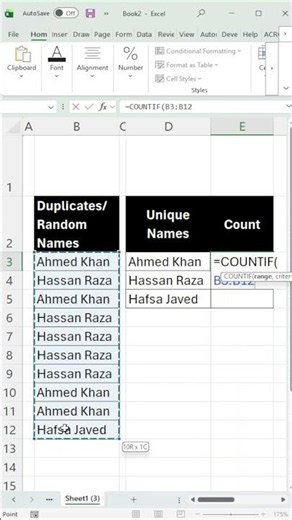 How to Count Duplicate Names and separate in Excel 🔥 | #shorts #excel