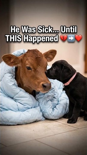 Sick Calf Was Alone... Then Puppy Did THIS 🥺