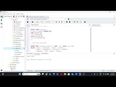 SQL Tutorial, Created Customer Table in SQL