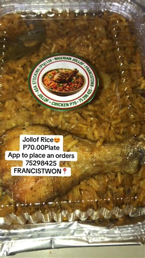 Jollof Rice P70 Plate — Order Delivery P30 Fee (Free over P350)