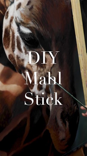 How do I keep my hand steady and arm supported while I paint? I use a DIY mahl stick!! I straightened a bracket slightly, so that it angled out and away from the canvas, and screwed that to a stick! Simple! So I can put pressure on the pole while I work, it holds onto the side of the canvas rather than lean on the front. #artisttips #tipsandtricks #fulltimeartist #oilpainting #oil_painting | Carla Grace Art