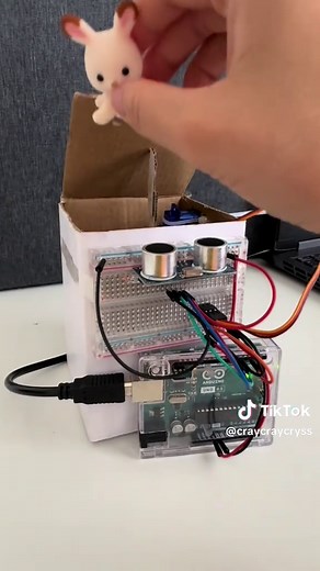 Show casing our last Arduino project! Automatic Trash Can or storage! This is simple yet interesting project you can apply in daily life. Tutorial is coming! #Arduino #automation #circuit #engineer #engineering #electronics #electrical #project