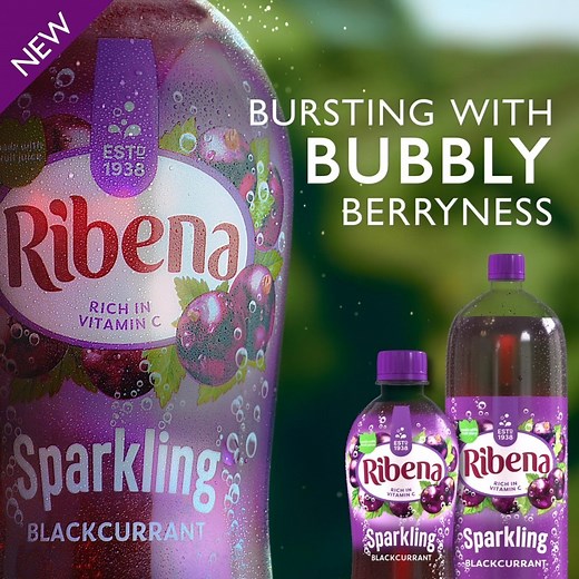 Introducing Ribena Sparkling! Pick up yours now in Blackcurrant bursting with bubbly berryness! Available now in Tesco, Tesco Express, Londis, Premier, One Stop, and Budgens! Which flavour will you try first? #ribena #new #ribenasparkling | Ribena