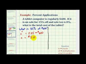 Example 4: Percent Application Problem