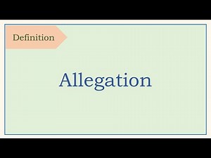 Legal term, definition, Allegation