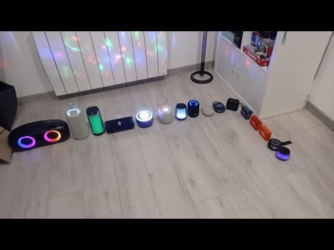 Jbl vs intempo vs roseland vs fresh n rebel vs disco light speaker startup and shutdown.