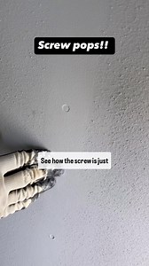 Screw pops!! This happens when a screw is driven too deeply and it busts through the paper face of the drywall board. We take them out and put new screws in. | Drywall Shorty