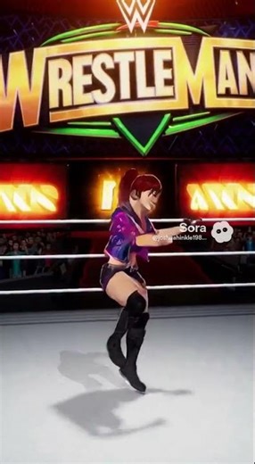 Badass Anime girl vs. anime guy for the wwe title at WrestleMania with anime girl into music #2