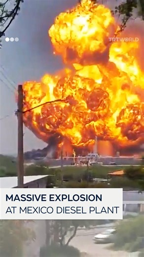 An explosion caused a huge fireball at a diesel plant in Cadereyta, Mexico. Authorities reported no fatalities, as 11 people were evacuated and one person was injured. The cause of the fire is still under investigation. | TRT World