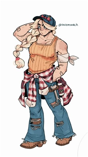 #mlp human designs part two! Made her an auto mechanic for fun :) #gijinka #characterdesign