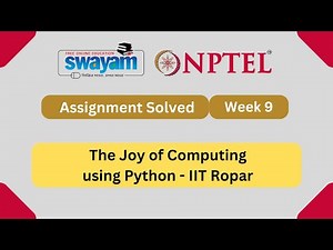 The Joy of Computing using Python Week 9 | NPTEL Answers 2024 || #nptel #nptel2024 || NPTEL 2024
