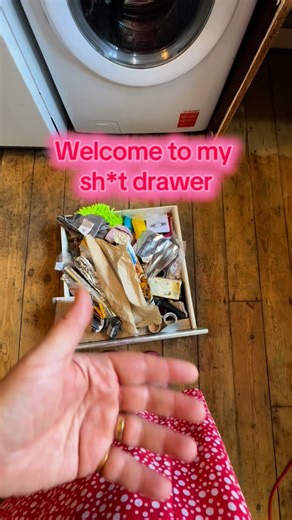 Crap drawer decluttered!do you call it the sh*t drawer?crap drawer?junk drawer?kitchen drawer?let me know your pet name for it!so as far as I remember there were matches,torches,tin foil,baking paper,pins,drawing pins,candles,hammers,nails,screws,lighters,curtain hooks,string,tape,shoe laces,lemon squeezer,locks,paper clips,pegs,air fresheners,tooth picks,superglue,toothpaste brush,toffee hammer,elastic bands,radiator tool,puncture repair kit,dust,unidentified parts to broken items I no longer o