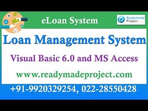 Loan Management System, VB6 and MS Access Configuration and Working Demo