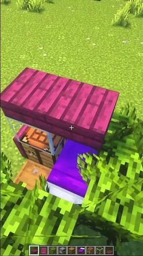 build a little purple house in minecraft!!!🏠😱#minecraft #shorts