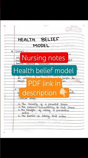 health belief model || nursing notes || advance nsg practice
