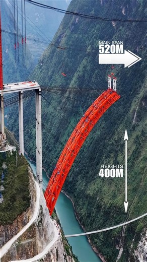 Guniuhe Grand Bridge Arch Rising | 520m Steel Truss Above 400m Canyon (2026)