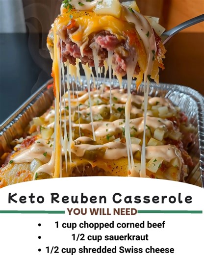 🥘🧀 Keto Reuben Casserole All the tangy, cheesy, meaty goodness of a Reuben—baked into a hearty low-carb dish! | Cooking with Sabrina