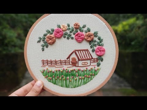 Beautiful Hand Embroidery for Beginners || House Embroidery || Landscape Embroidery ❤️ Gossamer