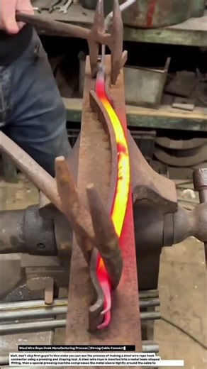 Steel Wire Rope Hook Manufacturing Process | Strong Cable Connector Tool.