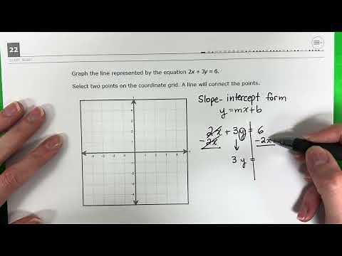 ✌️😄 Graphing Linear Equations 2x + 3y = 6 // Algebra I STAAR 2024 // 22
