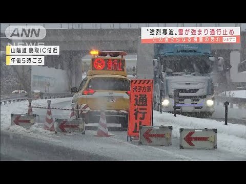 大雪で高速道通行止め 鳥取の積雪、さらに増す恐れ(2020年12月15日)