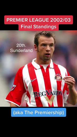 Final standings of the Premier League 2002/03 season (aka The Premiership)! Some classic kits & players! Can you name all 20 players? Thrown afew curve balls in there! #OldFootball #PremierLeague #ThePremiership #ITVSport #England #Old #Football #FootballKits #OldPlayers #U2 #BeautifulDay #TheChampionship #LeagueOne #LeagueTwo