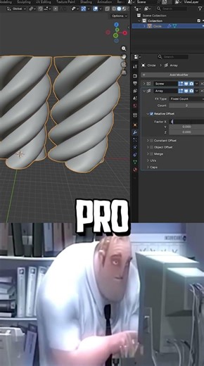 Noob vs Pro: Gerando CORDAS. #blendertutorial #blender3d #blendercommunity