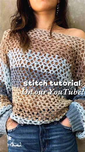 Crochet Mesh Sweater Using the Puff Stitch (Step-by-Step Stitch Tutorial) with Free Written Pattern