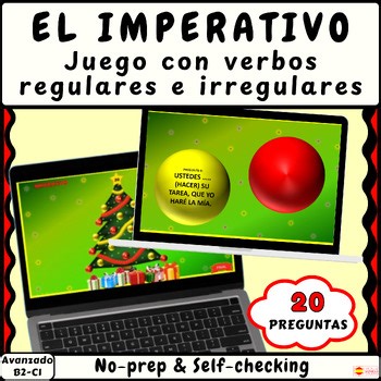 Imperative in Spanish Digital Game, Christmas Game Commands Practice, Imperativo