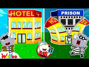 Police Chase Adventure 💥 It's Not a Hotel, It's a Jail! | Safety Rules for Kids | Wolfoo Family