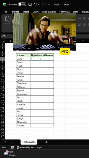 🔤 Stop Sorting Names Manually in Excel! SORT Function Does It INSTANTLY! 😱 (One Formula!)
