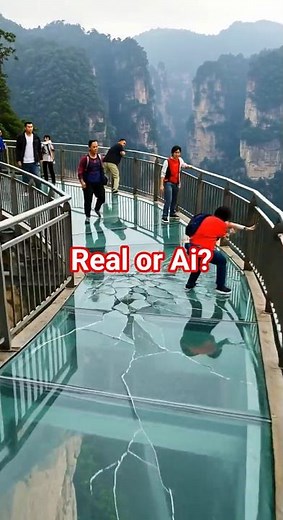 🚨 China’s Famous Zhangjiajie Glass Bridge Cracks Under Tourists’ Feet | #Shorts
