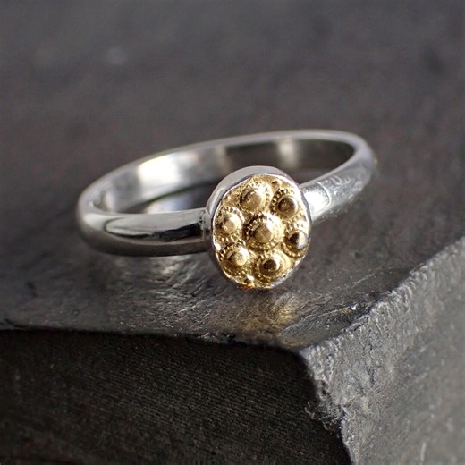 Keum Boo Ring, 24k Gold on Fine Silver, Statement Ring - Etsy