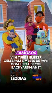 273K views · 2.6K reactions | Viih Tube e Eliezer comemoraram os 3 meses de Ravi com mais uma festa temática, como de costume. Desta vez, o tema escolhido para celebrar o “mesversário” do filho caçula foi “Os Backyardigans”. O casal, o bebê e a primogênita, Lua, usaram fantasias dos personagens e se divertiram com a celebração em casa. SAIBA MAIS CLICANDO NO LINK DA BIO OU NOS STORIES!  Leia a matéria completa no portalleodias.com | Leo Dias | Facebook