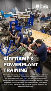 You heard it from Vaughn  Learn important airframe & powerplant skills in UTI Long Beach’s hands-on labs! Apply today. | Universal Technical Institute | Facebook