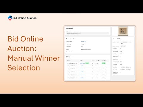 Choose the Auction Winner Manually – Bid Online Auction on Shopify
