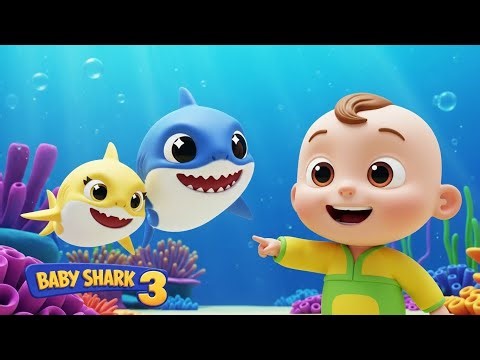 Baby Shark | Yellow & Green Dance Song | 3D Cartoon Animation for Kids | Kids Town