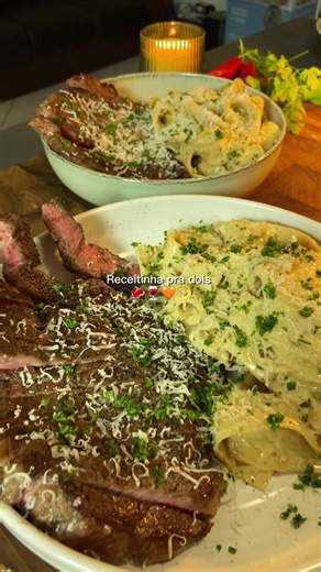 Receita Especial para um Date: Fettuccine com Entrecôte