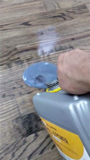 Tinted poly brings life back to these hardwood floors! Watch the transformation 🌟 #LuxuryFloors