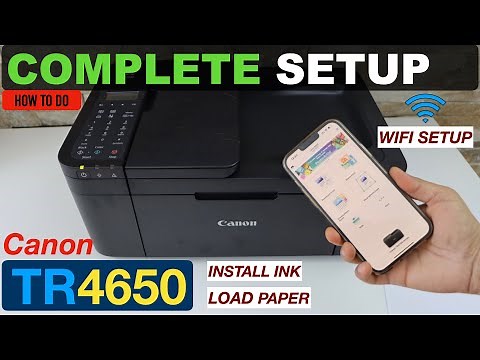 Canon Pixma TR4650 Setup, Install Setup ink, Load Paper, Wireless Setup, iPhone, Canon Print App.