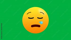 seamless animation of sleeping emoji on green screen Stock Video