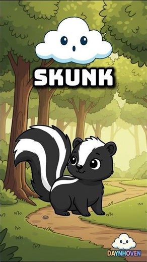 Wow! It’s a Stinky Skunk! | Learn About Animals | Daynhoven Animal Parade #shorts