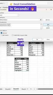 Excel Consolidation in Seconds! 🔥⏱️#excel #exceltutorial #exceltricks#excelshortcuts