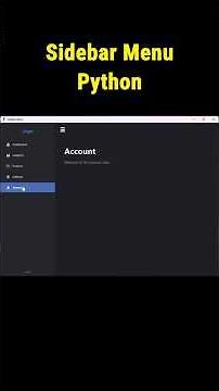 Smooth Animated Sidebar in Python #pythontutorial #pythonprogramming