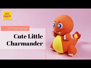 How to make air dry clay Pokemon Charmander | Cute dragon clay tutorial | DIY #polymerclay
