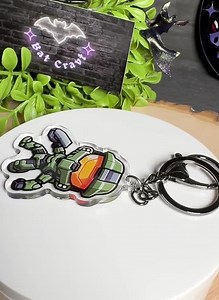 Chibi Alien Hunter Keychain: Double-sided Acrylic Charm - Etsy