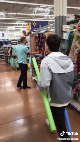 Having pool noodle fights with strangers 😂💀 would u rather not Eat, or Drink for a day???