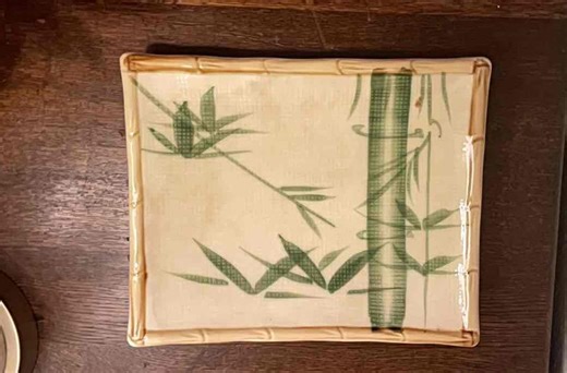 Vintage Japanese Ceramic Serving Platter With Green Bamboo Design. - Etsy